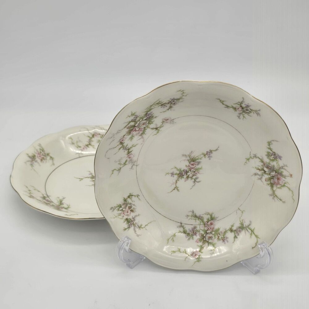 2 Theodore Haviland New York Rosalinde 7.5" Soup Bowls